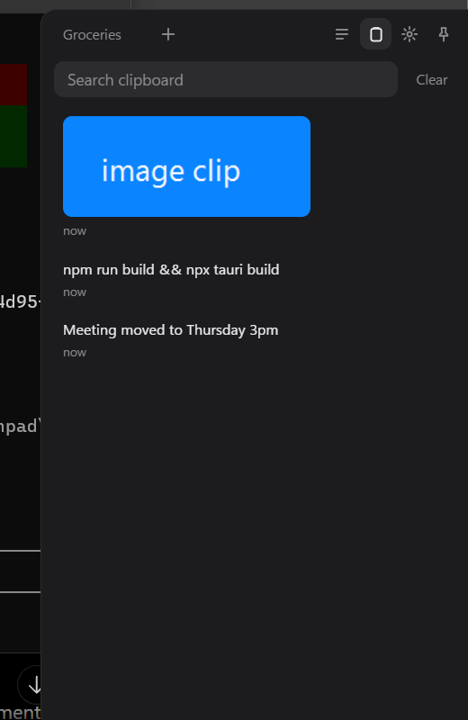 First build: clipboard history with text and images